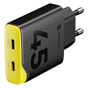 Tactical Minimi 45W CC GaN Fast Charger - 2x USB-C - Black / Yellow