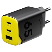 Tactical Minimi 65W AAC GaN Fast Charger - 2x USB-C, USB-A - Black / Yellow