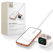 Tech-Protect A55 2-in-1 Magnetic/MagSafe Wireless Charger 25W, QI2.2 - White