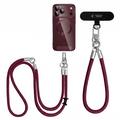 Tech-Protect C10S 2-in-1 Rope Crossbody and Wrist Lanyard - Burgundy / Titanium