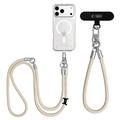 Tech-Protect C10S 2-in-1 Rope Crossbody and Wrist Lanyard - Beige / Titanium