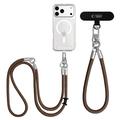 Tech-Protect C10S 2-in-1 Rope Crossbody and Wrist Lanyard - Brown / Titanium