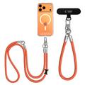Tech-Protect C10S 2-in-1 Rope Crossbody and Wrist Lanyard - Orange / Titanium