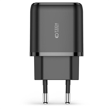 Tech-Protect C20W 2-Port Wall Charger - PD20W, QC3.0 - Black