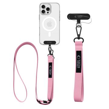 Tech-Protect C6S 2-in-1 Rope Crossbody Lanyard - Baby Pink