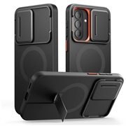 Samsung Galaxy A57 Tech-Protect Kevlar Aura Case - MagSafe Compatible - Black / Orange