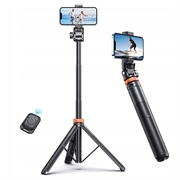 Tech-Protect L03S Extendable Bluetooth Selfie Stick with Tripod Stand - Black