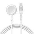 Tech-Protect MC01 UltraBoost Magnetic Charger for Apple Watch with 120cm Type-C Cable - White