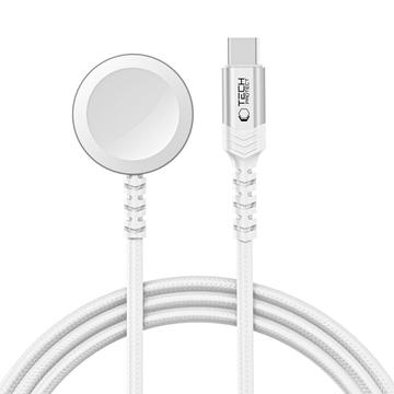 Tech-Protect MC01 UltraBoost Magnetic Charger for Apple Watch with 120cm Type-C Cable - White