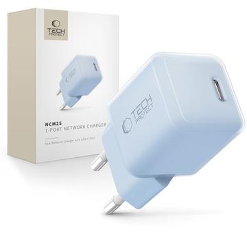 Tech-Protect NCM25 25W USB-C Charger - Power Delivery - Baby Blue
