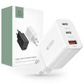 Tech-Protect Network 30W Wall Charger W. 2x USB-C & 1x USB-A - White