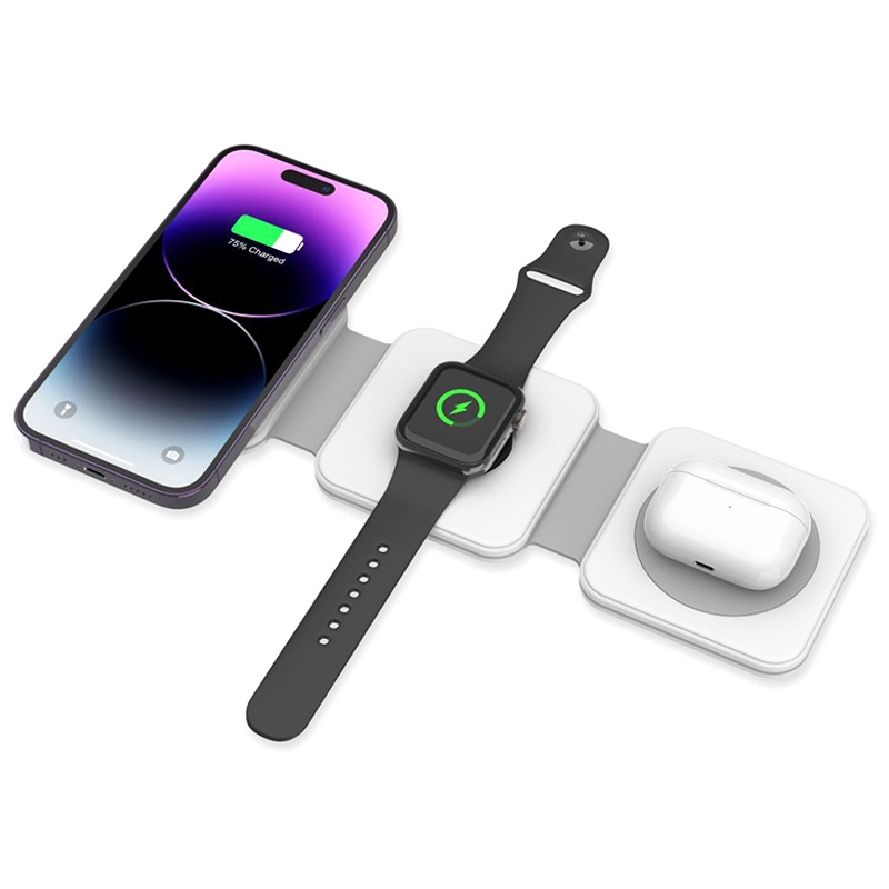 3-in-1 Magnetic Wireless Charger White