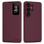 Samsung Galaxy S26 Ultra Tech-Protect Smart Clear View Flip Case with Card Slot - Mulberry