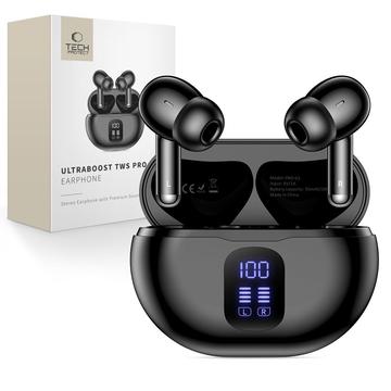 Tech-Protect UltraBoost TWS Pro G2 Wireless Earphones with LED Display - Black