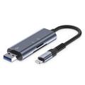 Tech-Protect UltraBoost USB-A/Lightning SD & MicroSD Card Reader - Grey