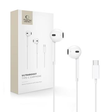 Tech-Protect UltraBoost USB-C In-Ear Earphones - White