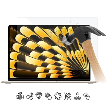 MacBook Air 15" (2023) Tempered Glass Screen Protector - 9H, 0.3mm - Clear