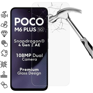 Xiaomi Poco M6 Plus Tempered Glass Screen Protector - 9H - Case Friendly - Transparent