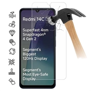 Xiaomi Redmi 14C 5G Tempered Glass Screen Protector - 9H - Case Friendly - Transparent