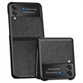 Textured Samsung Galaxy Z Flip3 5G Hybrid Case - Black
