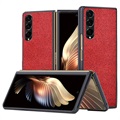 Textured Samsung Galaxy Z Fold3 5G Hybrid Case - Red