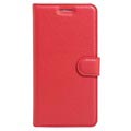 Huawei Honor 8 Textured Wallet Case - Red
