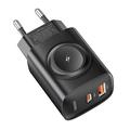 Toocki TCT20-21EU 3-in-1 GaN Charger - USB-C/USB-A - Black