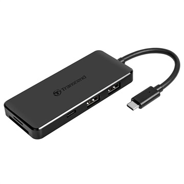 Transcend HUB5C USB 3.1 Gen 2 Hub with Card Reader - USB-C - Black