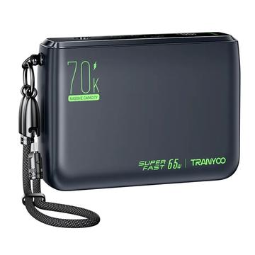 Tranyoo T-L7 70000mAh Power Bank - 65W PD, 2x USB-A, 2x USB-C - Black