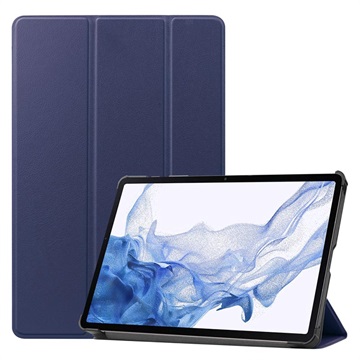 Tri-Fold Series Samsung Galaxy Tab S8 Smart Folio Case - Dark Blue