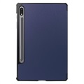 Tri-Fold Series Samsung Galaxy Tab S8 Smart Folio Case - Dark Blue