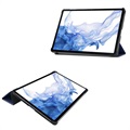 Tri-Fold Series Samsung Galaxy Tab S8 Smart Folio Case - Dark Blue