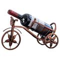 Tricycle-Shaped Decorative Metal Wine Rack - Bronze