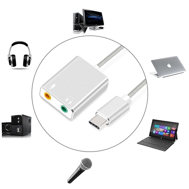 AUX Headphones \u0026 Microphone Audio Adapter