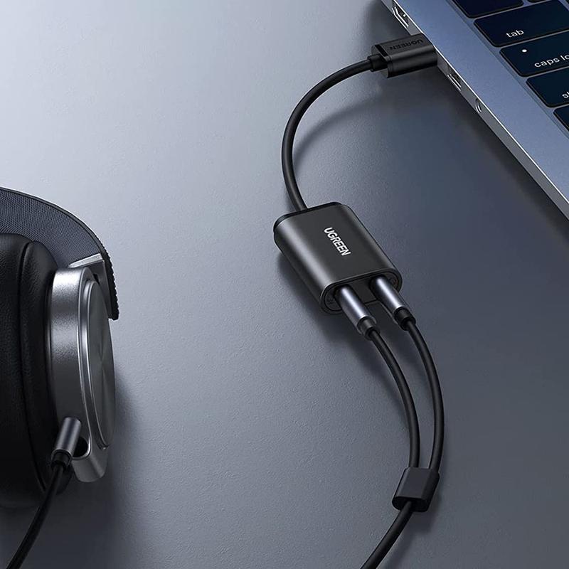 UGREEN 30724 USB Audio Adapter External Stereo Audio Sound Card with 3