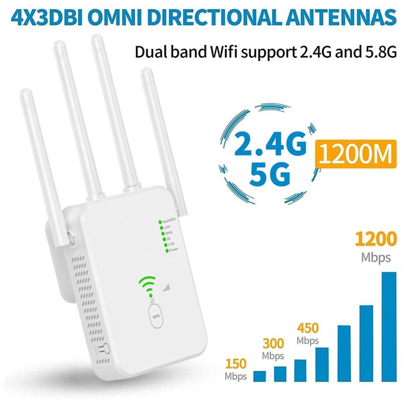 Unt Router UNT-10 Dual-Band WiFi Booster / Router 1200Mbps - EU Plug - White