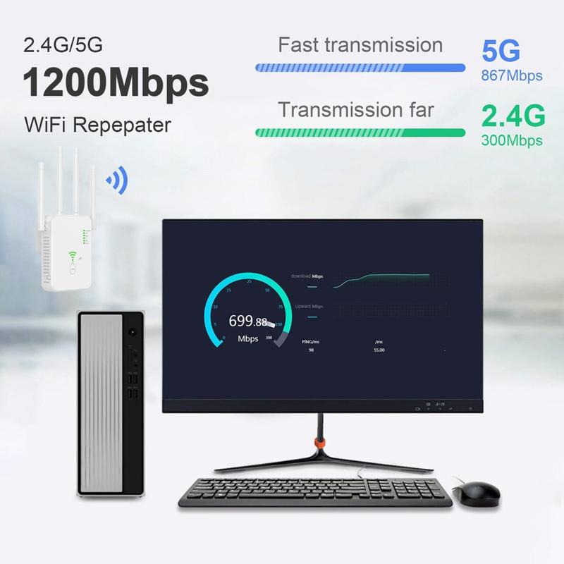 Unt Router UNT-10 Dual-Band WiFi Booster / Router 1200Mbps - EU Plug - White
