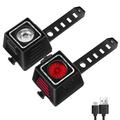 USB Rechargeable Bike Light Set Super Bright Front Headlight and Rear Light Bicycle Accessories for Night Riding Cycling