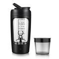 USB Rechargeable Electric Protein Shaker Bottle 650ml - Black