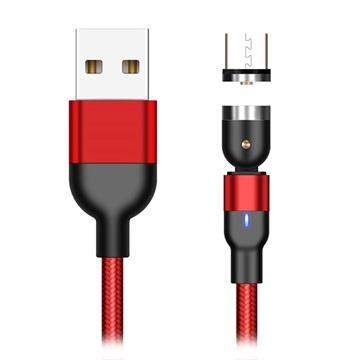 USB2.0 / MicroUSB Rotatable Magnetic Charging Cable 2m - Red