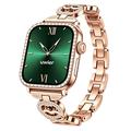 UWIER NovaMini Women Smartwatch with Rhinestone Bezel - Gold