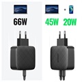 Ugreen CD216 Fast Wall Charger - 2x USB-C PD, QC4.0 - 66W