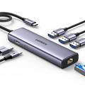 Ugreen CM512 7-in-1 USB-C Hub - 3x USB-A, 1x USB-C, 1x HDMI, 1x RJ45 - Grey