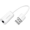 Ugreen US206 USB-A to 3.5mm Audio Adapter - White