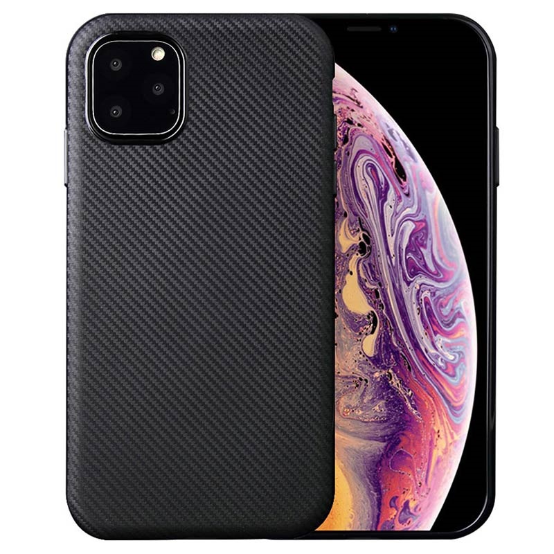 Ultra Slim Iphone 11 Pro Max Tpu Case Carbon Fiber Black