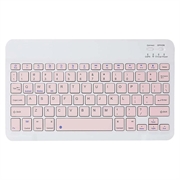 Ultra-Thin Quiet Bluetooth Keyboard for PC, Tablet, iPad, Phone, TV - Pink