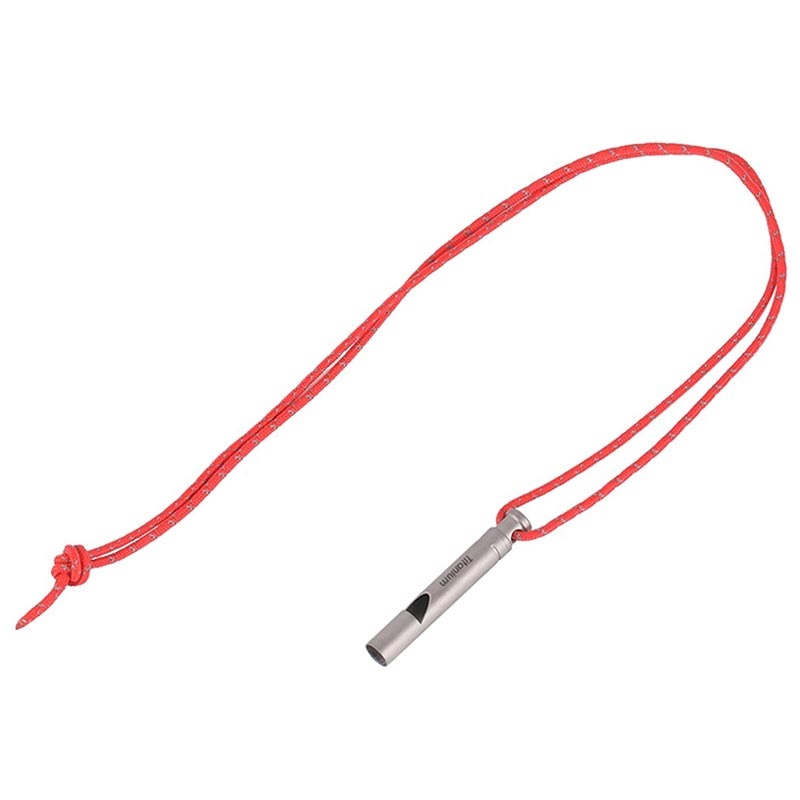 1pc Ultralight Titanium Whistle with Cord Portable Emergency Camping WhistleI CH 