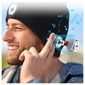 Unisex Knitted Bluetooth Beanie Hat with LED Light - Black