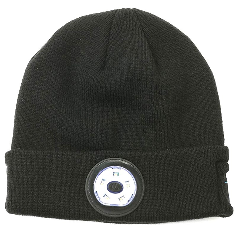 Black AGAWA Bluetooth LED Beanie Hat Built-in Stereo Speakers USB Rechargeable LED Lighted Knit Cap Unisex 