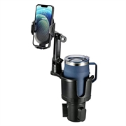 Universal 2-in-1 Car Cup Holder for Phone - 4-7" - Black